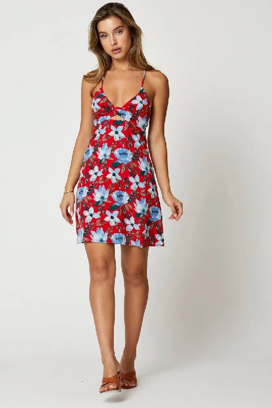 Sheath Women Dress with a Tailored Fit for a Professional LookPrint Keyhole Skater Dress
