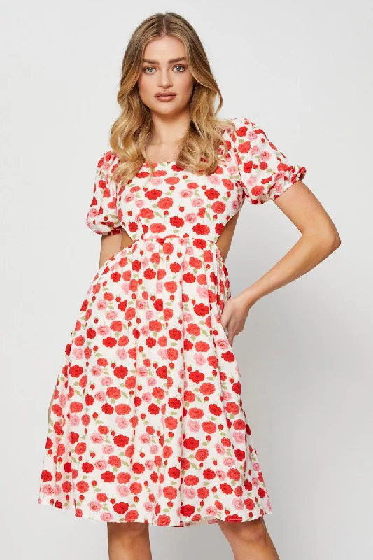 Sleeveless Women Dress in Bright Colors for Summer PartiesPrint Mini Dress Short Sleeve