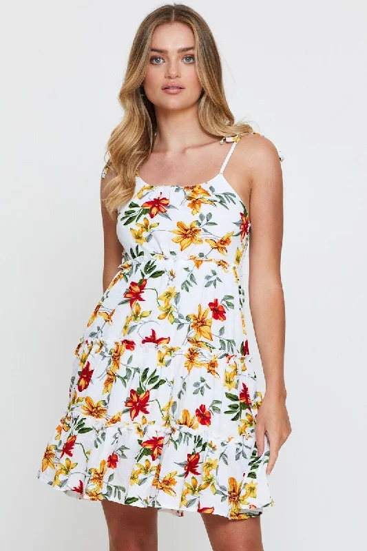 Printed Abstract Women Dress for a Modern and Artistic AppealPrint Mini Dress Sleeveless Sweetheart Neckline