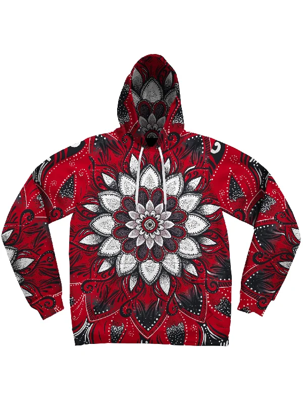 Women's fleece - lined hoodie with thumbholes for warmth in winterRosebud (Red) Unisex Hoodie