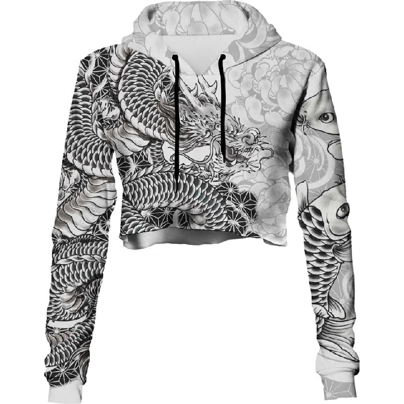 Women's zip - front sweatshirt with contrast stitching for a sporty aestheticRyu Crop Hoodie Women's zip - front sweatshirt with contrast stitching for a sporty aestheticRyu Crop Hoodie