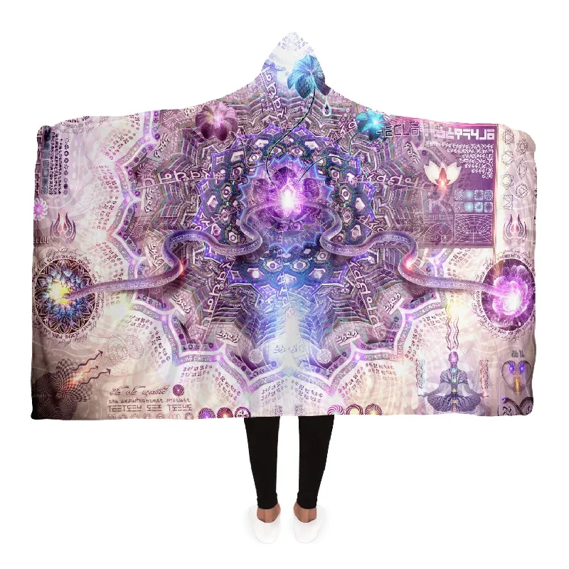 Women's hoodie with a kangaroo pocket and a pom - pom drawstring for added charmSahasrara | Crown Chakra Hooded Blanket Sherpa Women's hoodie with a kangaroo pocket and a pom - pom drawstring for added charmSahasrara | Crown Chakra Hooded Blanket Sherpa
