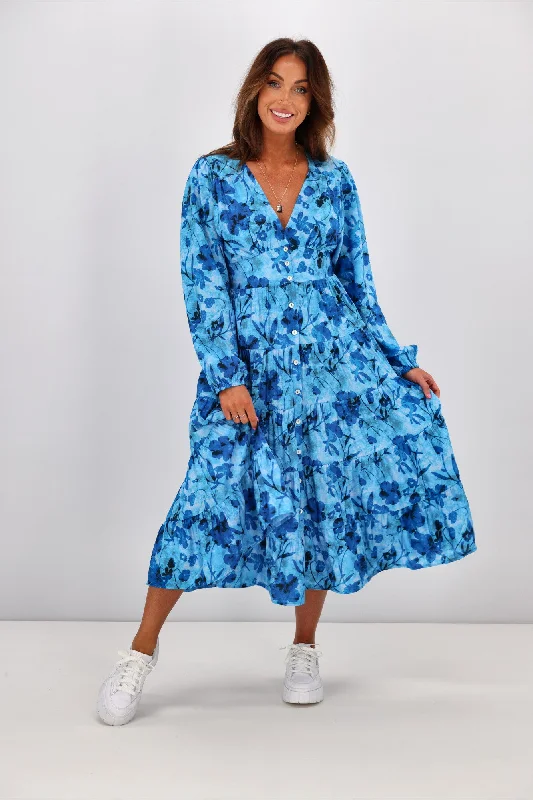 Plus Size Women Dress with a Flattering A - Line Cut for Comfort and StyleSalty Bright Sammi Midi Dress Print