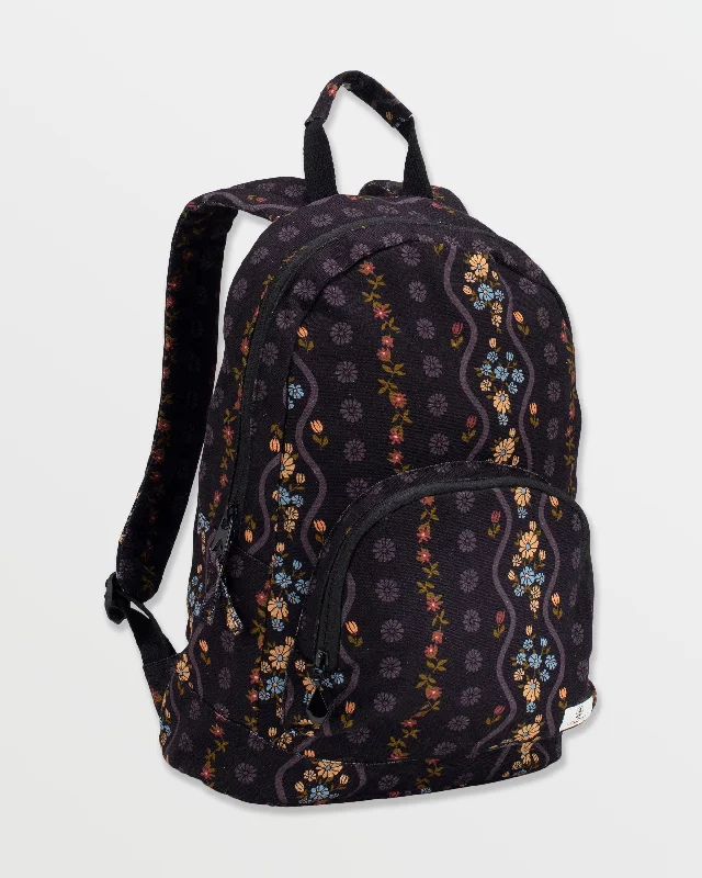 Women's cropped leather jackets with silver zippers for a punk - inspired outfitSchoolyard Canvas Backpack - Black