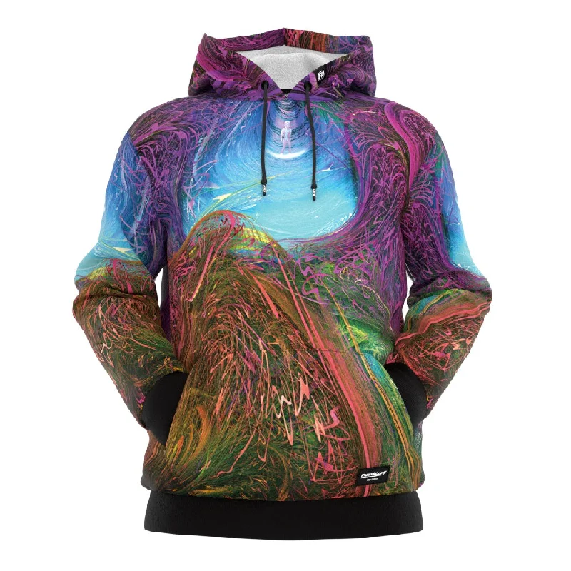Women's cropped sweatshirt with a lace - trimmed hem for a romantic lookUnnaturally Alien 18: The Sunrise Hoodie