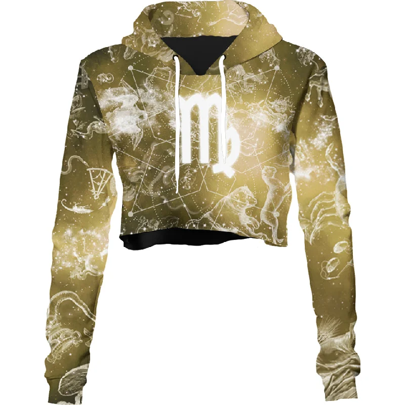 Women's tie - front hoodie in a lightweight fabric for summer layeringVirgo Crop Hoodie