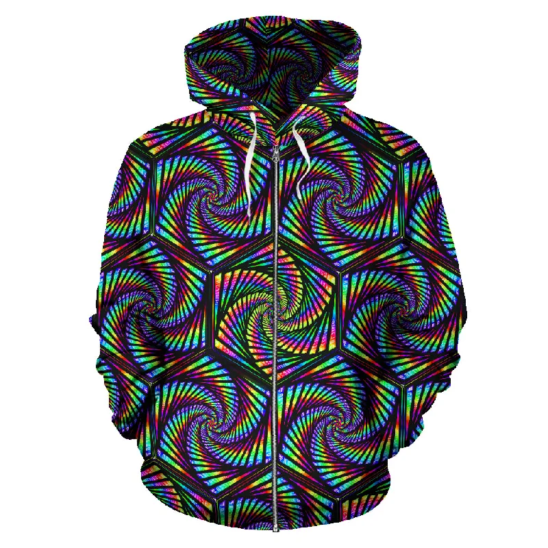Women's long - sleeve cropped sweatshirt with ribbed cuffs for a snug fitVorhex Zip-Up Hoodie