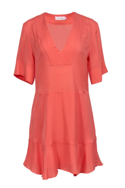 Lace - Embellished Women Dress for an Elegant and Sophisticated Appearance Lace - Embellished Women Dress for an Elegant and Sophisticated Appearance A.L.C. - Orange Silk V-Neck Dress Sz 6