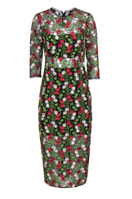 Off - the - Shoulder Women Dress for a Romantic and Feminine Look Off - the - Shoulder Women Dress for a Romantic and Feminine Look Alexis - Black & Multi Color Floral Embroidered Dress Sz L