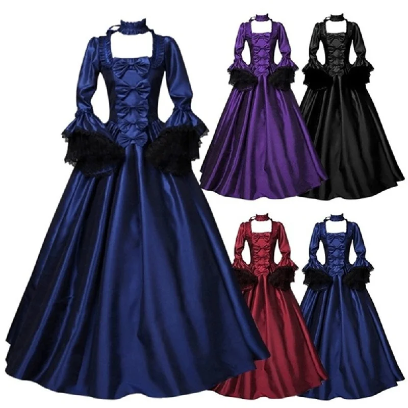Sleeveless Women Dress in Bright Colors for Summer Parties Sleeveless Women Dress in Bright Colors for Summer Parties Basic Model Lace Stitching Large Bell Sleeve Retro Dress