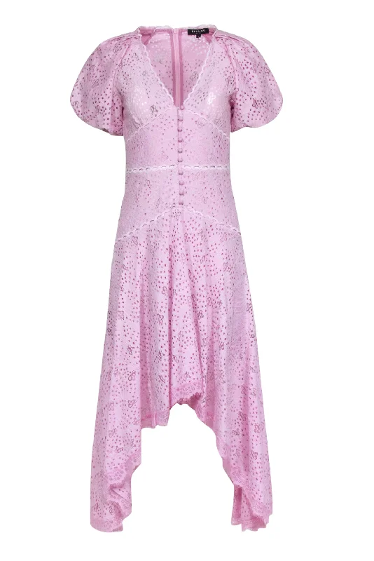 Sleeveless Women Dress in Bright Colors for Summer Parties Sleeveless Women Dress in Bright Colors for Summer Parties Beulah - Pink Eyelet Short Sleeve Maxi Dress Sz S