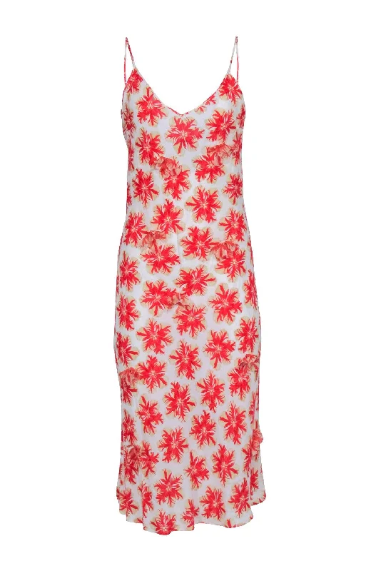 Strapless Women Dress with a Built - in Bra for Comfort and Support Strapless Women Dress with a Built - in Bra for Comfort and Support Ferre - Ivory & Red Floral Sleeveless Slip Dress Sz 8