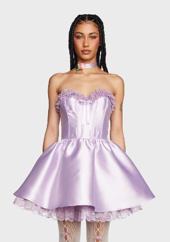 Ball Gown Women Dress with a Full Skirt for a Princess - like Look Ball Gown Women Dress with a Full Skirt for a Princess - like Look Forever Fancy Corset Dress - Purple