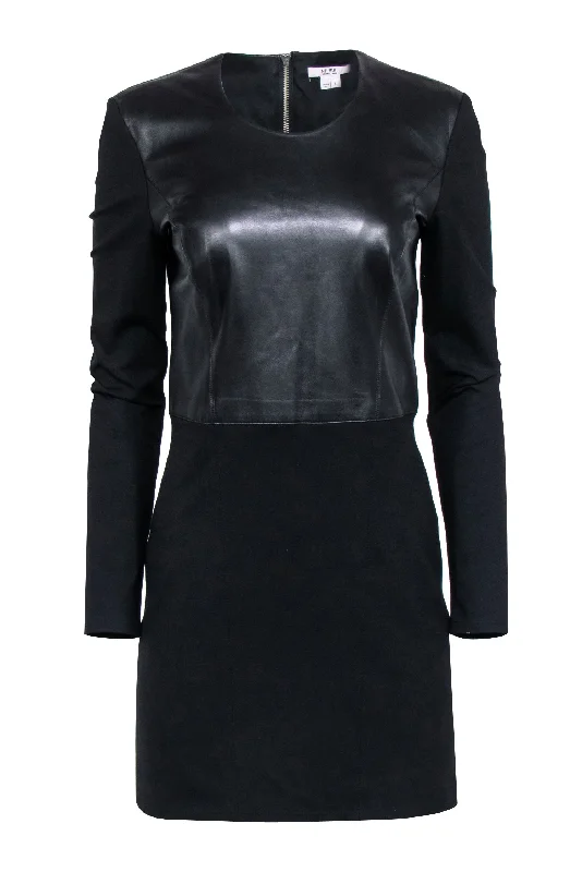 Mini Women Dress with a Short Hem for a Young and Trendy Style Mini Women Dress with a Short Hem for a Young and Trendy Style Helmut Lang - Black Long Sleeve Leather Detail Dress Sz L
