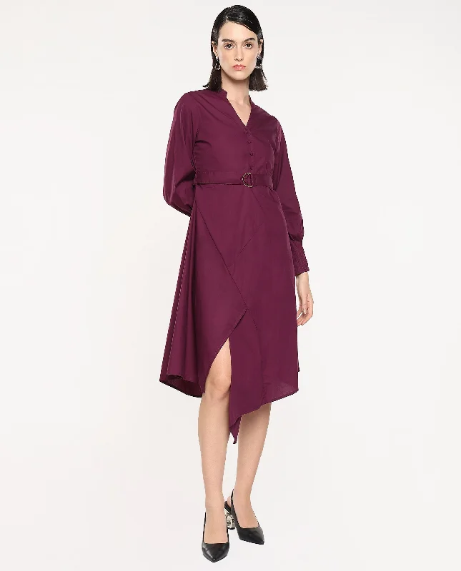 Mermaid - Style Women Dress with a Fitted Silhouette for Special Occasions Mermaid - Style Women Dress with a Fitted Silhouette for Special Occasions Rareism Women Iona Purple Plain Dress