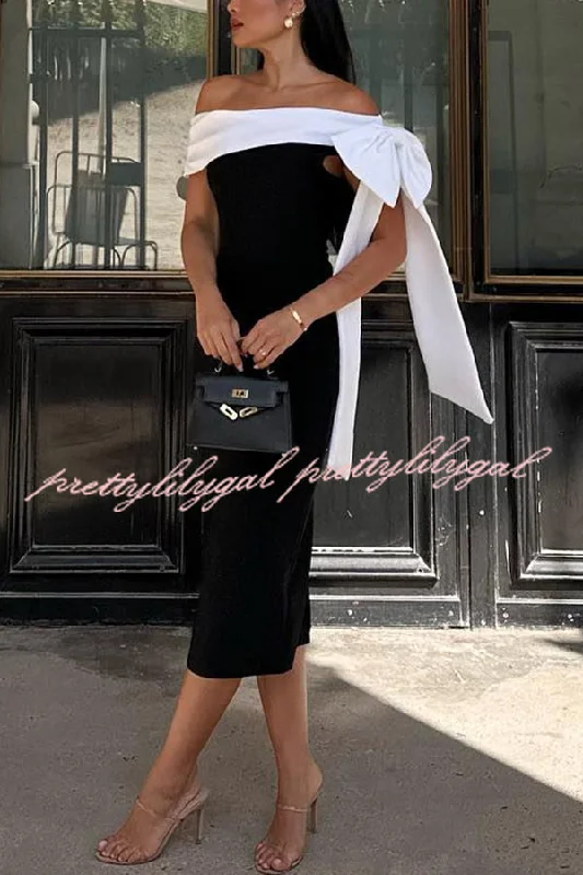 Backless Women Dress for a Sexy and Alluring Look at Evening Events Backless Women Dress for a Sexy and Alluring Look at Evening Events Elegant Evening Look One Shoulder Bandage Bow Stretch Midi Dress