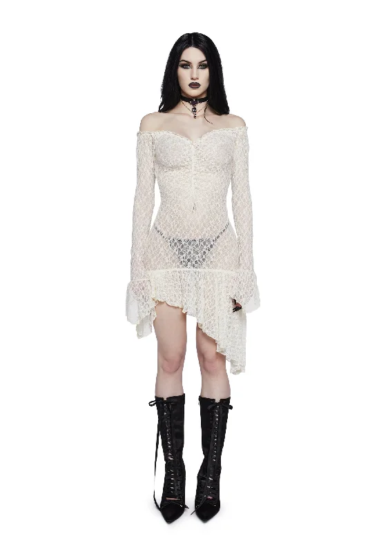 Lace - Embellished Women Dress for an Elegant and Sophisticated Appearance Lace - Embellished Women Dress for an Elegant and Sophisticated Appearance Misty Days Lace Dress - Ivory