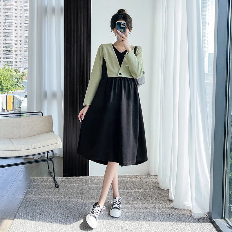 Ruffled Women Dress with Multiple Layers for a Playful and Girly Style Ruffled Women Dress with Multiple Layers for a Playful and Girly Style NiDELL Autumn Clothes for Pregnant Women . New Fashion Models Loose Belly-Covering Stitching Dress Mid-Length Autumn Fake Two-Piece Long Sleeve