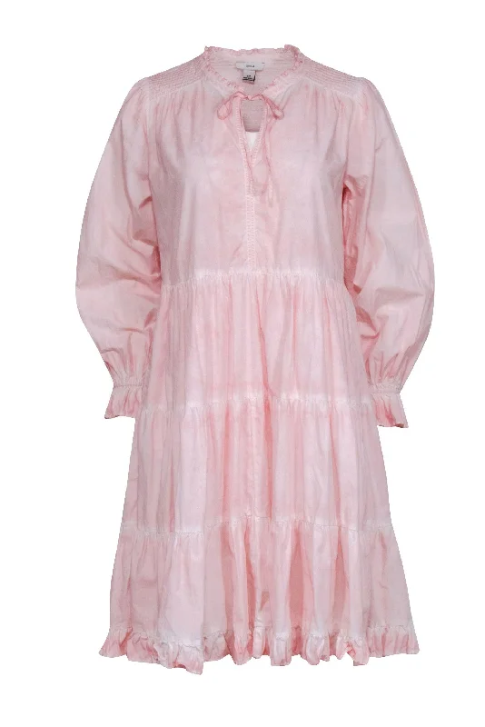 Backless Women Dress for a Sexy and Alluring Look at Evening Events Backless Women Dress for a Sexy and Alluring Look at Evening Events Othilia - Light Pink Cotton Tiered Dress Sz S