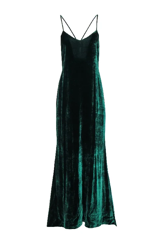 Sleeveless Women Dress in Bright Colors for Summer Parties Sleeveless Women Dress in Bright Colors for Summer Parties Reformation - Green Velvet Sleeveless Maxi Formal Dress Sz M