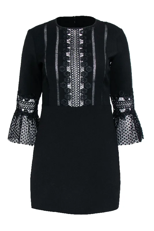 Maxi Women Dress with Floral Print for a Bohemian Vibe Maxi Women Dress with Floral Print for a Bohemian Vibe Self-Portrait - Black Long Sleeve Lace Trim Mini Dress Sz 6