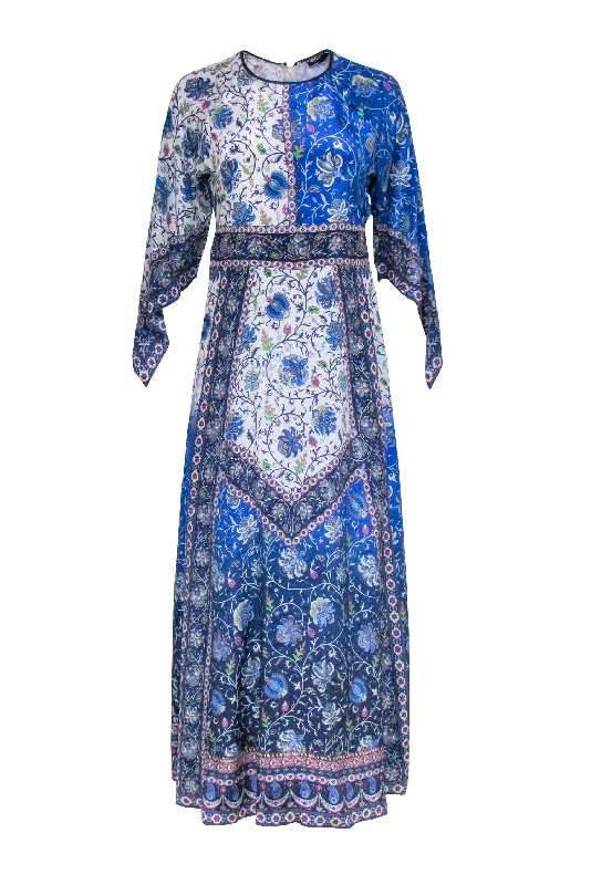 Plus Size Women Dress with a Flattering A - Line Cut for Comfort and Style Plus Size Women Dress with a Flattering A - Line Cut for Comfort and Style Tanvi Kedia - Blue Multi Paisley Print Dress Sz 4