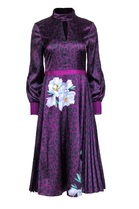 Backless Women Dress for a Sexy and Alluring Look at Evening Events Backless Women Dress for a Sexy and Alluring Look at Evening Events Ted Baker - Purple & Black Leopard Print Floral Dress Sz 4