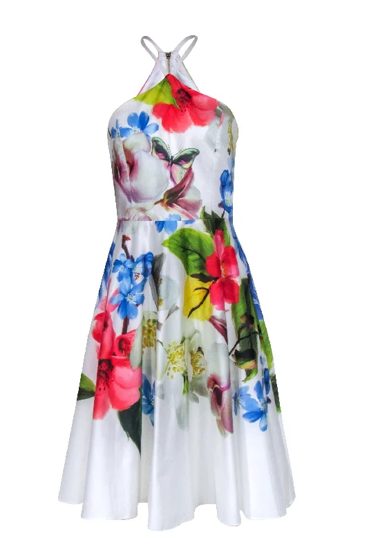 Mini Women Dress with a Short Hem for a Young and Trendy Style Mini Women Dress with a Short Hem for a Young and Trendy Style Ted Baker - White & Multi Color Floral Midi Dress Sz 6