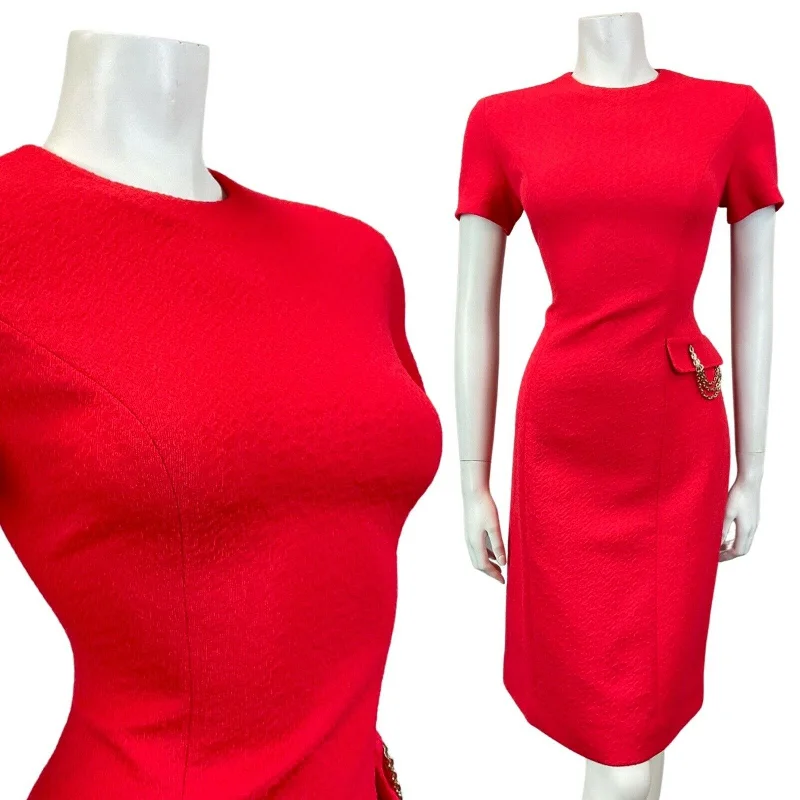 Sheath Women Dress with a Tailored Fit for a Professional Look Sheath Women Dress with a Tailored Fit for a Professional Look VINTAGE 60s 70s PILLARBOX RED SILVER CHAIN SHORT SLEEVE FITTED MOD DRESS 10