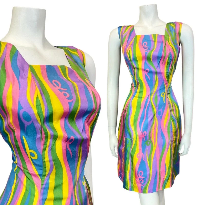 Plus Size Women Dress with a Flattering A - Line Cut for Comfort and Style Plus Size Women Dress with a Flattering A - Line Cut for Comfort and Style VINTAGE 60s 70s PURPLE BLUE YELLOW GREEN PSYCHEDELIC SLEEVELESS WIGGLE DRESS 10