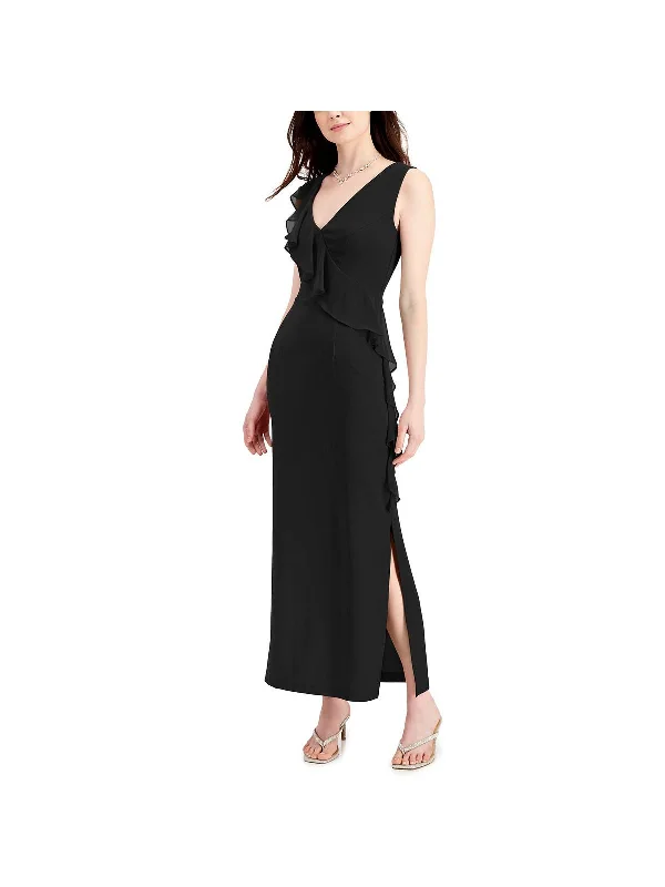 Pleated Women Dress with a Timeless and Elegant Texture Pleated Women Dress with a Timeless and Elegant Texture Womens Cascade Ruffle V Neck Evening Dress