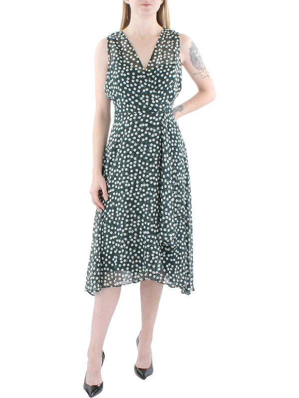 Lace - Embellished Women Dress for an Elegant and Sophisticated Appearance Lace - Embellished Women Dress for an Elegant and Sophisticated Appearance Womens Dotted Midi Wrap Dress