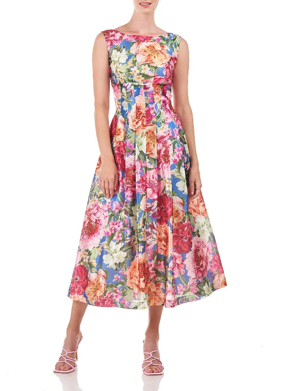 Plus Size Women Dress with a Flattering A - Line Cut for Comfort and Style Plus Size Women Dress with a Flattering A - Line Cut for Comfort and Style Womens Floral Pleated Cocktail and Party Dress