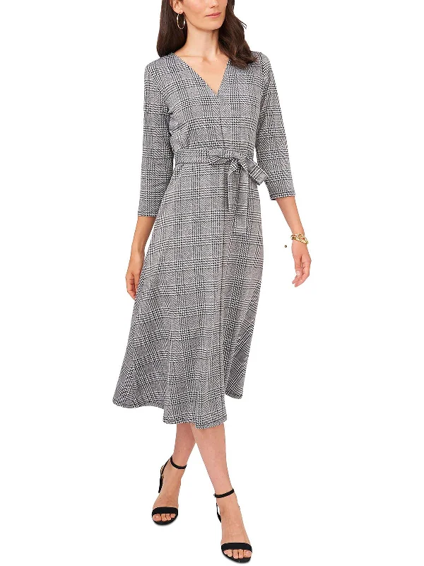 Little Black Women Dress with Sequins for a Glamorous Night Out Little Black Women Dress with Sequins for a Glamorous Night Out Womens Plaid Print V-Neck Midi Dress