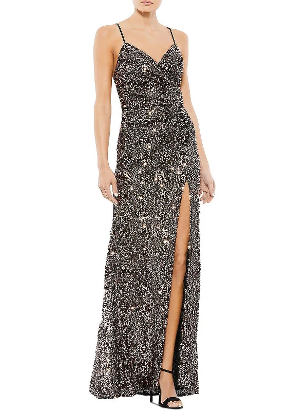 Plus Size Women Dress with a Flattering A - Line Cut for Comfort and Style Plus Size Women Dress with a Flattering A - Line Cut for Comfort and Style Womens Sequined Long Evening Dress