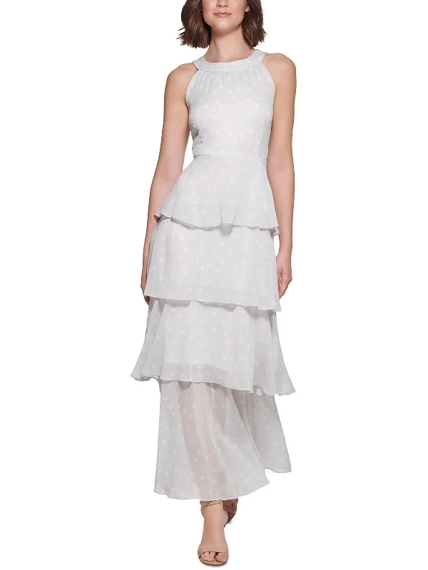 Ball Gown Women Dress with a Full Skirt for a Princess - like Look Ball Gown Women Dress with a Full Skirt for a Princess - like Look Womens Tiered Maxi Halter Dress