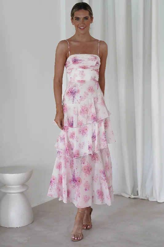 Maxi dresses with tassel accents for a fun and lively touchBecca Ruffle Floral Maxi Dress | White/Pink Maxi dresses with tassel accents for a fun and lively touchBecca Ruffle Floral Maxi Dress | White/Pink