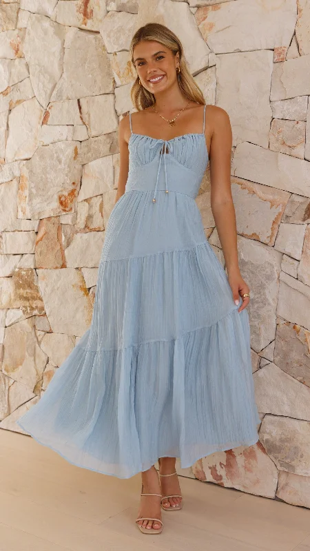 Maxi dresses with a gathered skirt for a voluminous and dramatic effectCove Maxi Dress - Blue Maxi dresses with a gathered skirt for a voluminous and dramatic effectCove Maxi Dress - Blue