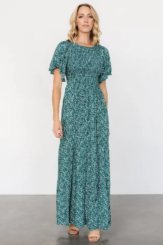 Maxi dresses with bow accents at the waist for a sweet appearanceEliza Maxi Dress | Green Print Maxi dresses with bow accents at the waist for a sweet appearanceEliza Maxi Dress | Green Print