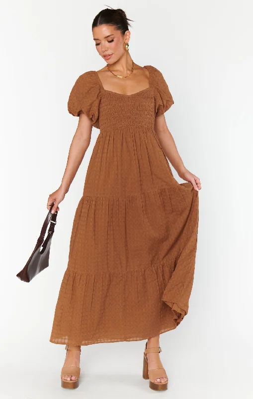Maxi dresses with patchwork designs for a one - of - a - kind styleJoanna Maxi Dress ~ Brown Maxi dresses with patchwork designs for a one - of - a - kind styleJoanna Maxi Dress ~ Brown