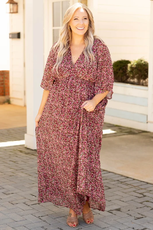 Metallic maxi dresses for a glamorous New Year's Eve partyThrough The Years Dress, Burgundy Metallic maxi dresses for a glamorous New Year's Eve partyThrough The Years Dress, Burgundy