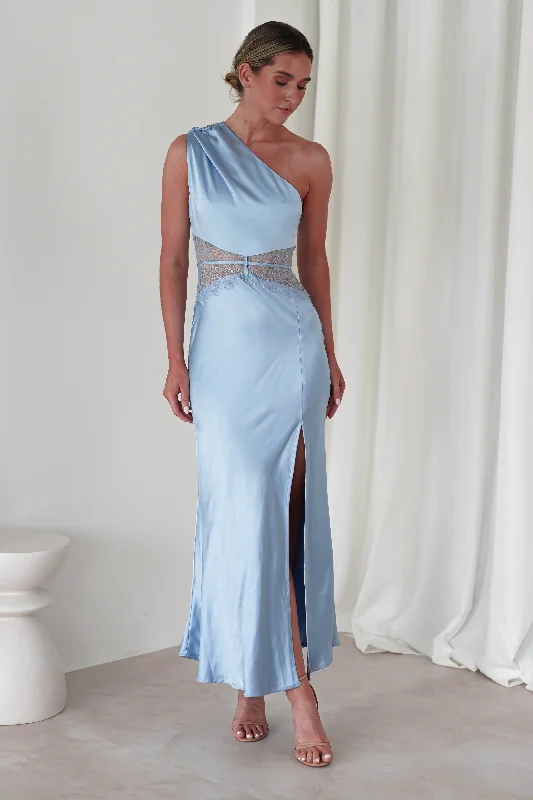 Maxi dresses with a button - down front for a classic lookValentina Soft Satin Maxi Dress | Blue