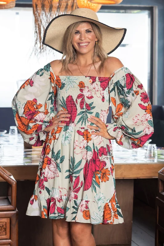 Midi dresses with ruffled hems for a romantic date nightDana Mint Floral Dress