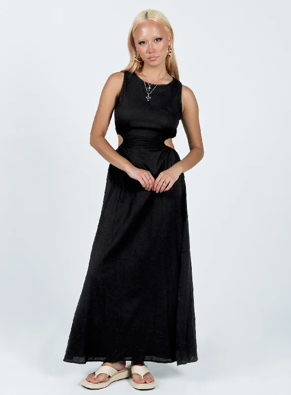 Midi dresses with side slits for a sexy and elegant appearanceLonso Midi Dress Black Midi dresses with side slits for a sexy and elegant appearanceLonso Midi Dress Black