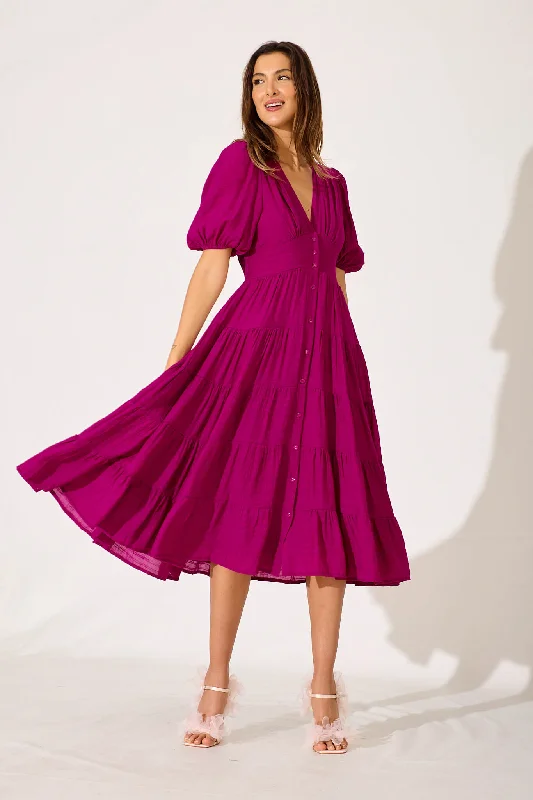 Midi dresses with halter necks for a stylish and comfortable optionModica Midi Dress In Fuchsia