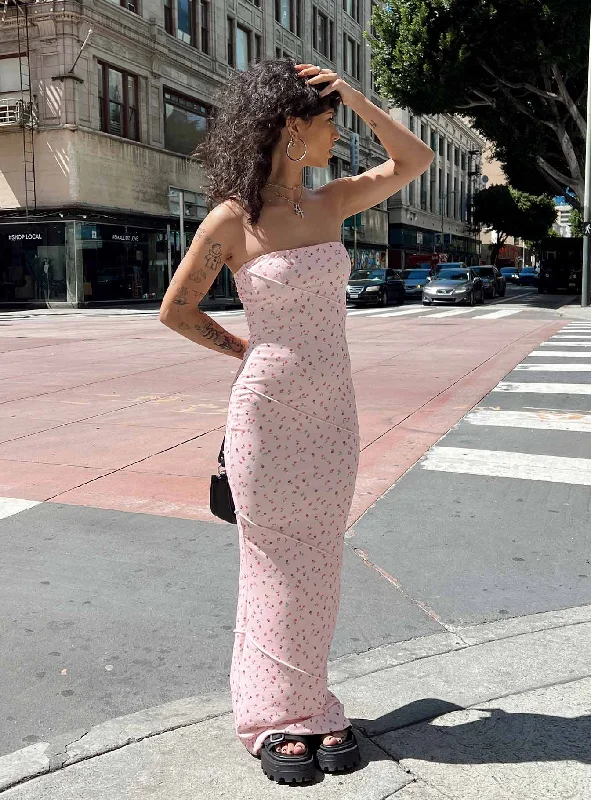 Midi dresses with empire waists for a flattering maternity optionOscar Midi Dress Pink Floral