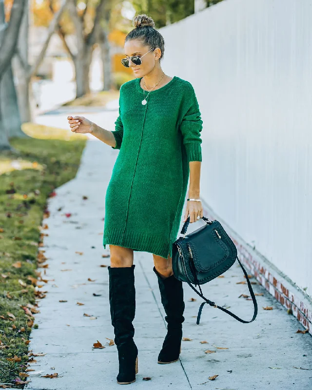 Mini dresses with embroidered details for a unique touchSmoky Mountain Sweater Dress - Green
