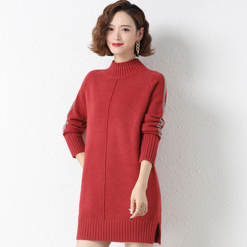 Mini dresses with one - shoulder designsSmoky Mountain Sweater Dress - Red - FINAL SALE