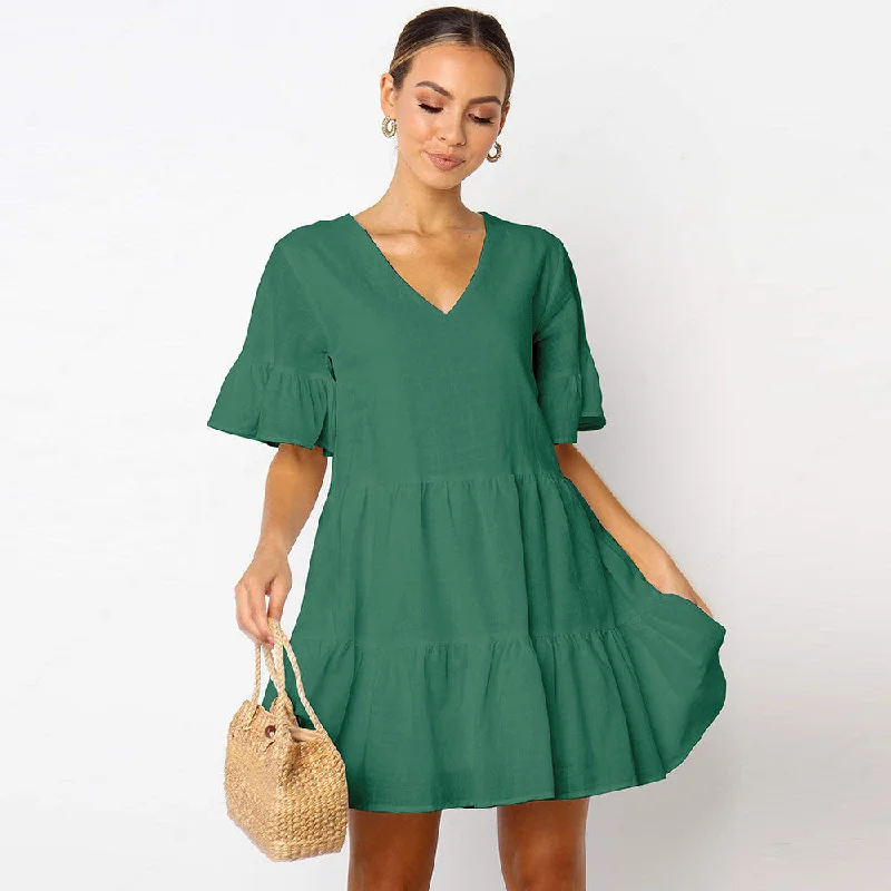 Mini dresses with beaded embellishments for a fancy eventSomething Good Satin Smocked Mini Dress - Teal