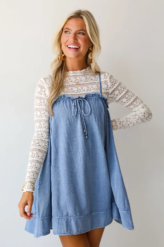 Mini dresses with halter necks for a stylish choiceSweet Reputation Denim Mini Dress